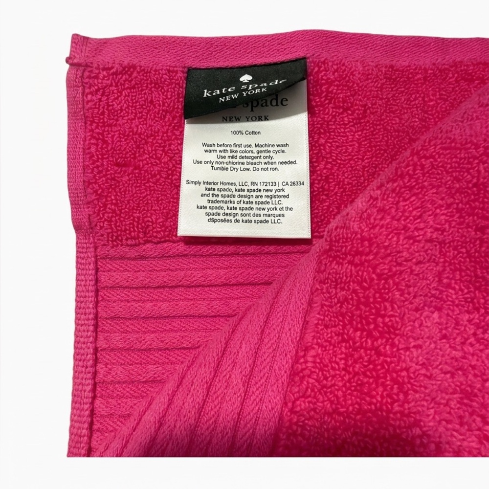 Kate Spade ♠️ Towel Set Cotton Hot Pink NWT - Picture 8 of 8